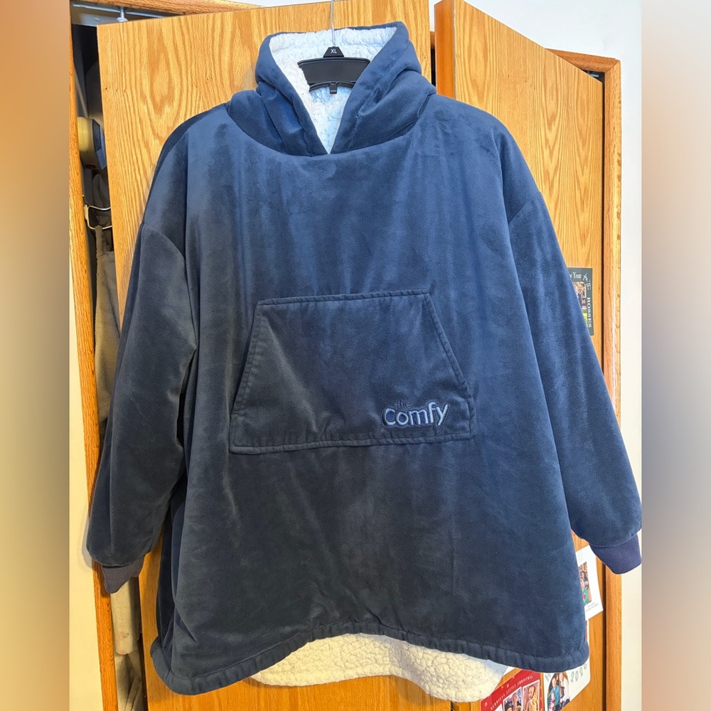 The Comfy Original Navy Blue Oversized Hoodie, one size fits most, Sherpa lined